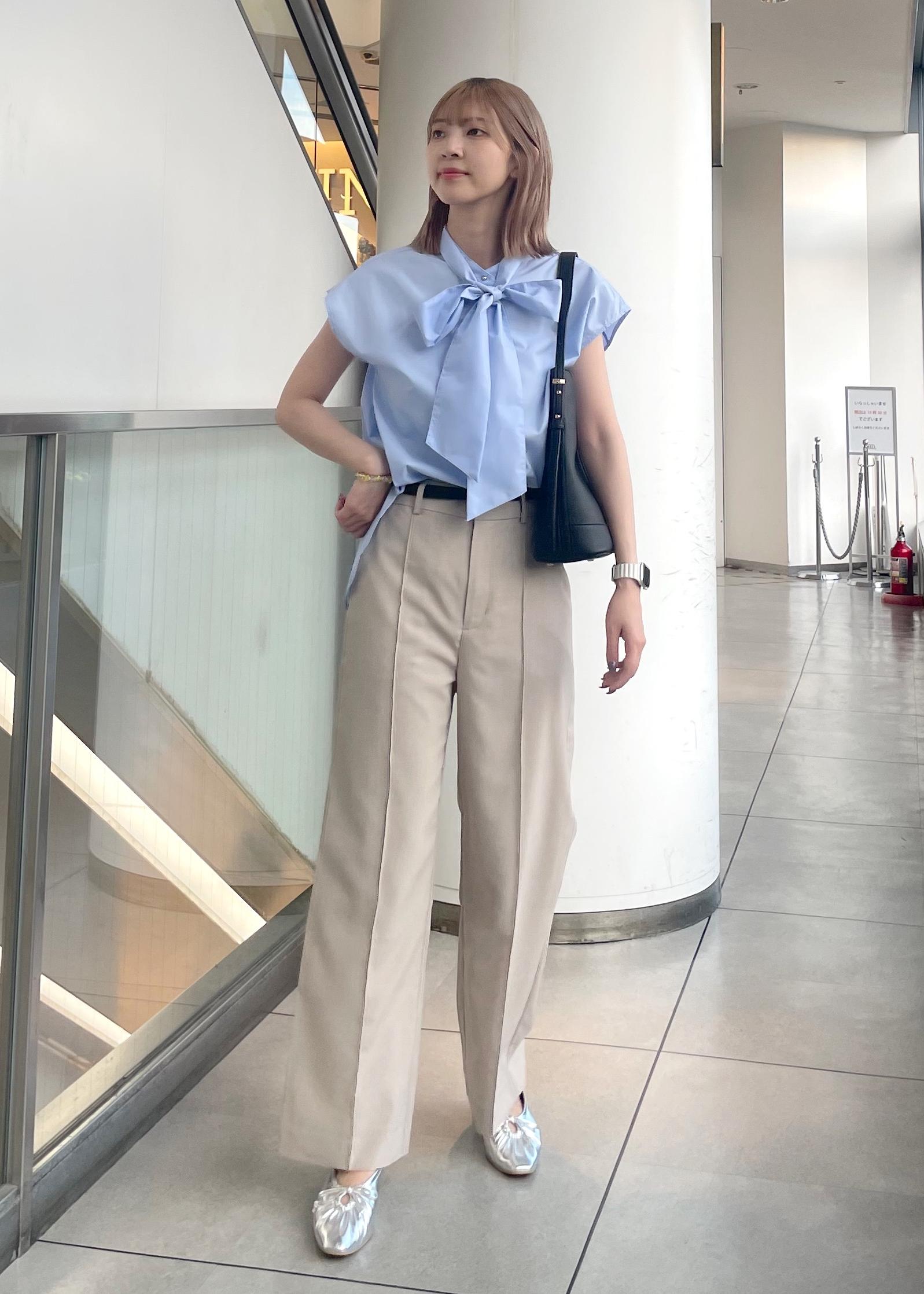 ROPE' PICNICの【防シワ】リボンフレンチスリーブシャツを使ったコーディネートを紹介します。｜Rakuten Fashion(楽天ファッション／旧楽天ブランドアベニュー)6142669