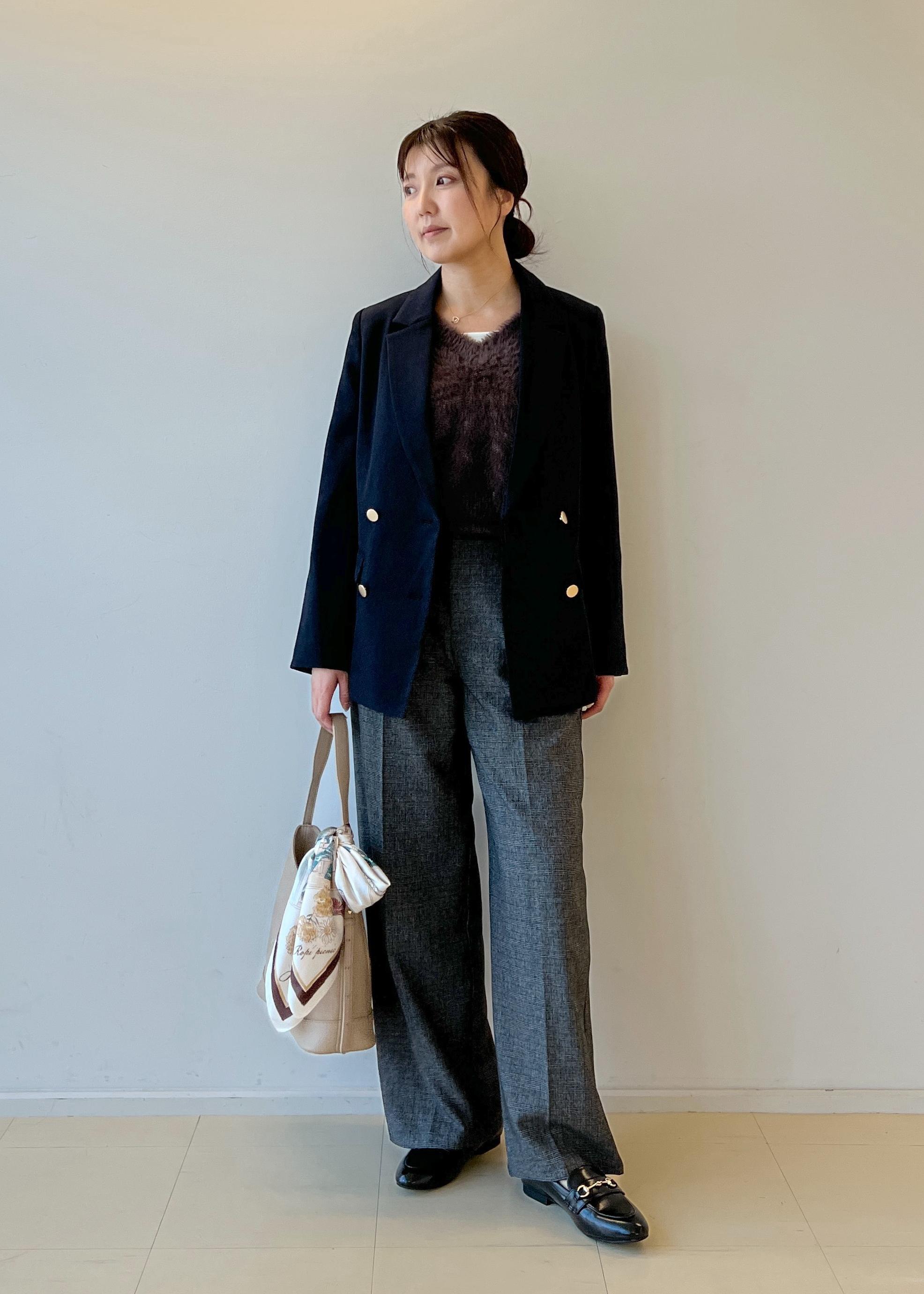 ROPE' PICNICの【WEB限定・ミドル丈】レディハンサムシリーズ ウールライク金ボタンジャケット(半裏地)/通勤対応を使ったコーディネートを紹介します。｜Rakuten Fashion(楽天ファッション／旧楽天ブランドアベニュー)6142659