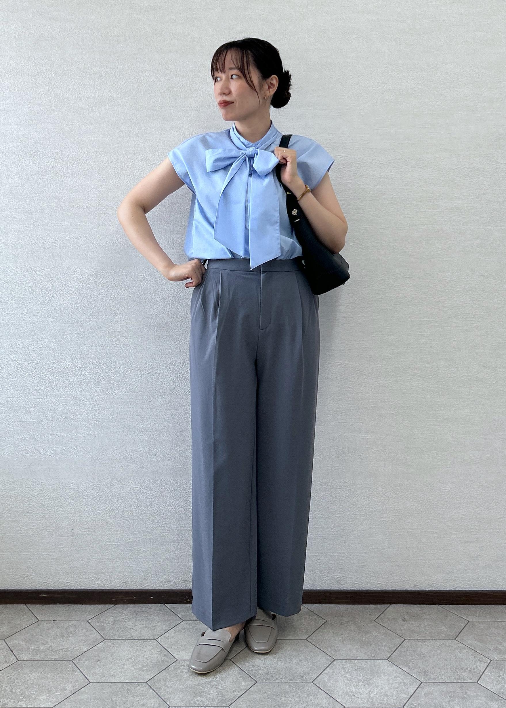 ROPE' PICNICの【防シワ】リボンフレンチスリーブシャツを使ったコーディネートを紹介します。｜Rakuten Fashion(楽天ファッション／旧楽天ブランドアベニュー)6142414