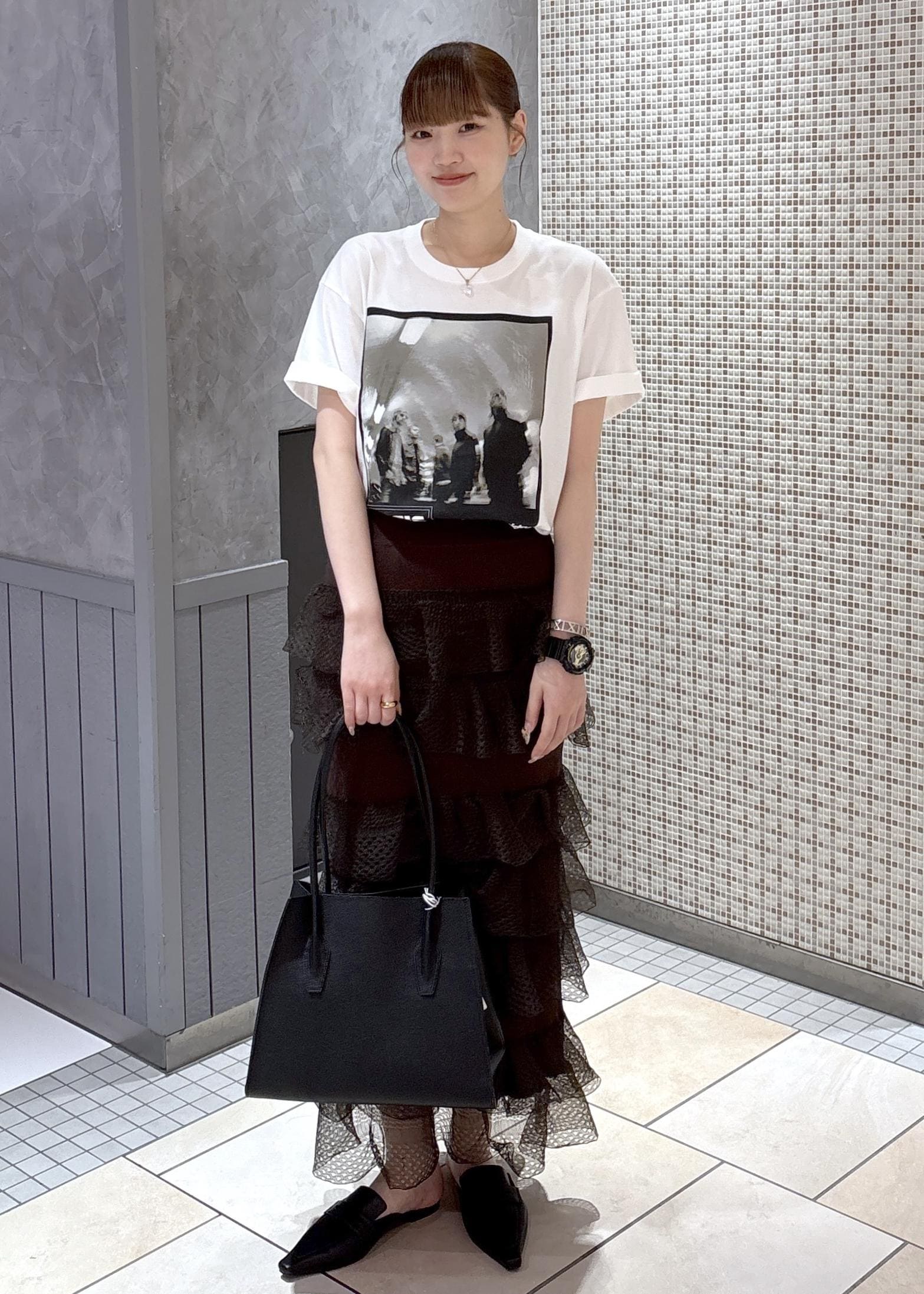 ADAM ET ROPE' | シアーフリルスカート | Rakuten Fashion(楽天