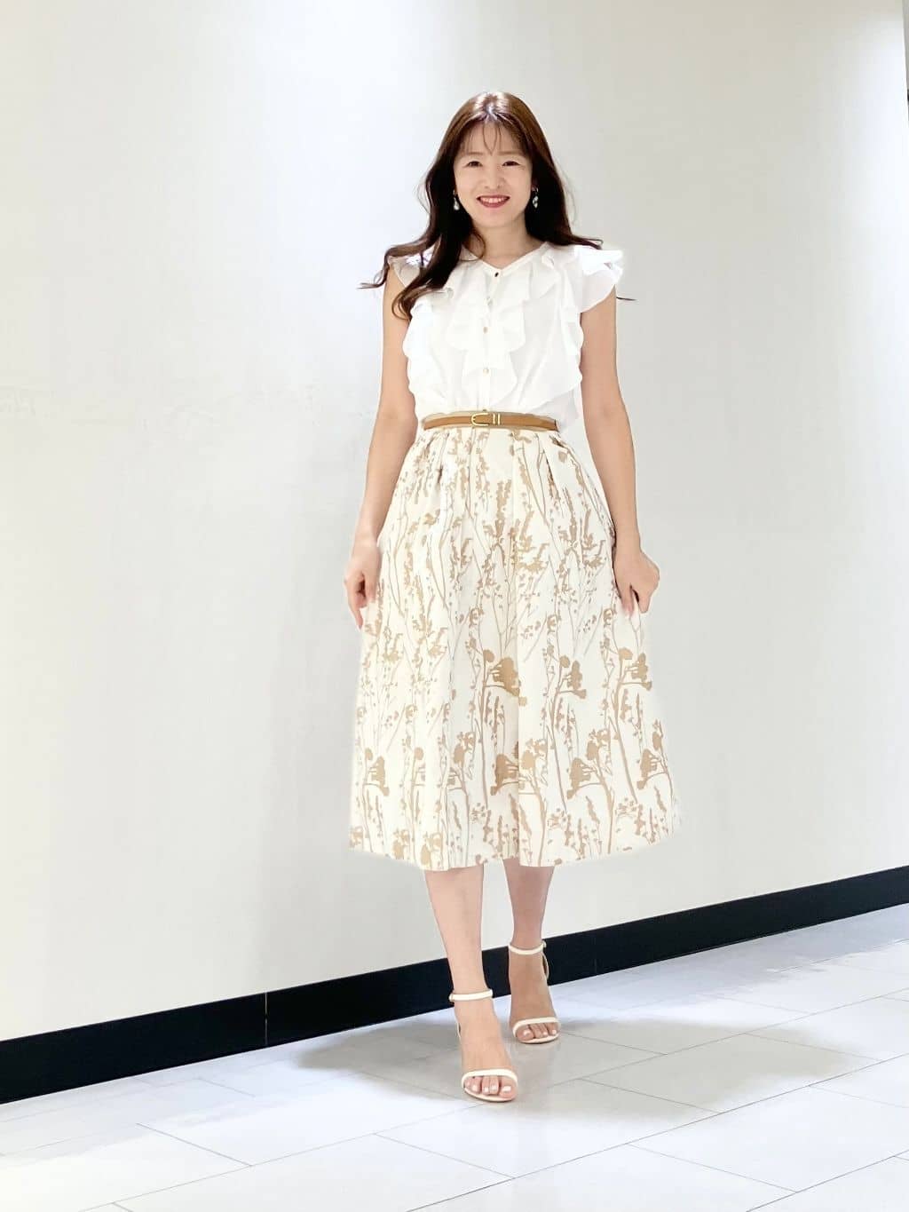 ANAYI | シルエットフラワージャガードタックスカート | Rakuten