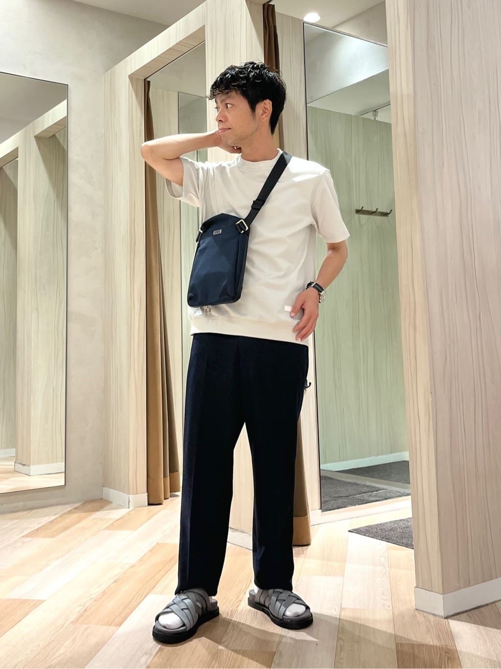 TAKEO KIKUCHIの【抗菌防臭/5サイズ展開】ハイゲージポンチ Tシャツを使ったコーディネートを紹介します。｜Rakuten Fashion(楽天ファッション／旧楽天ブランドアベニュー)6043587