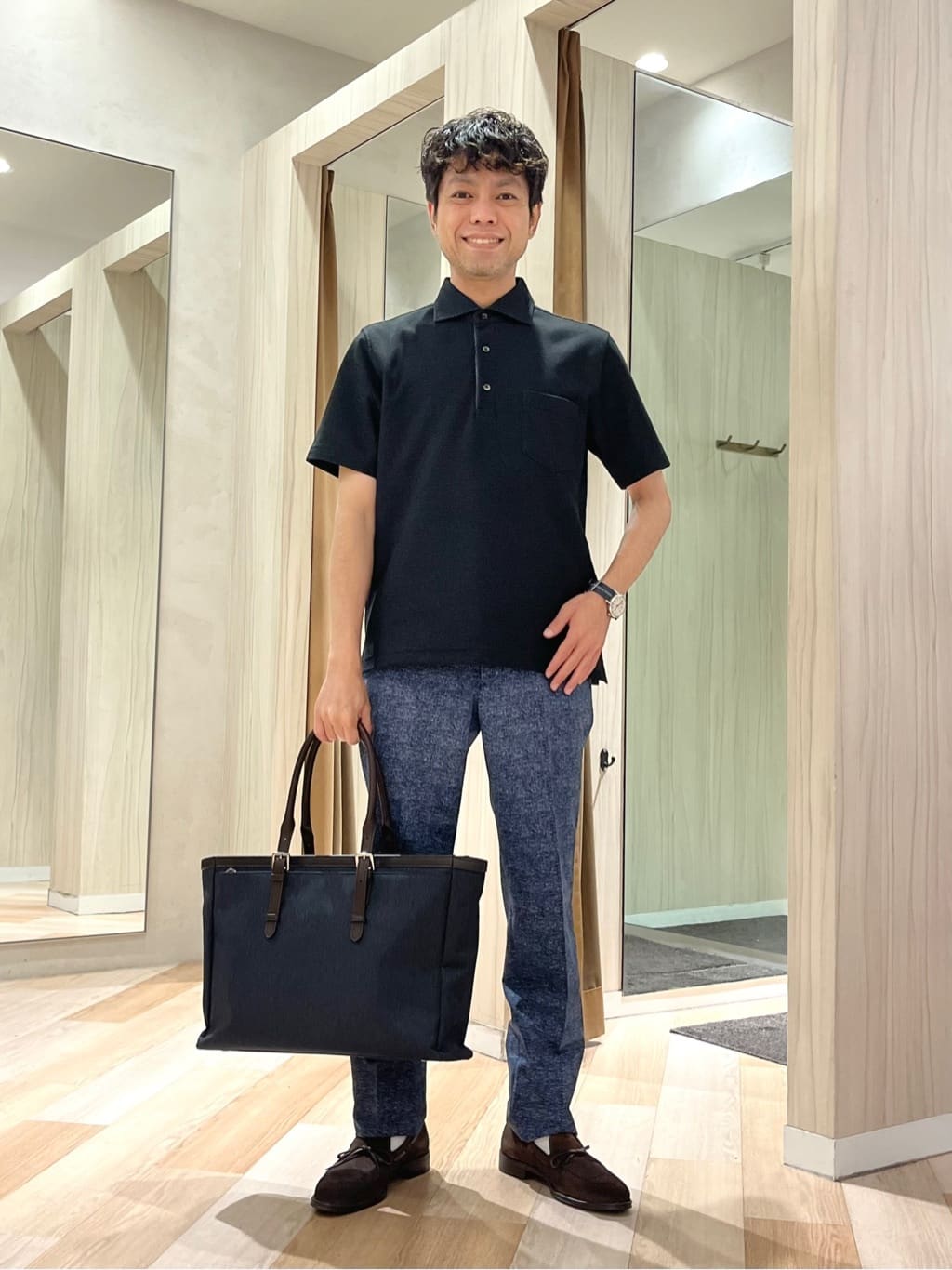 TAKEO KIKUCHIの【抗菌防臭/9色5サイズ展開】ハニカムメランジ ポロシャツを使ったコーディネートを紹介します。｜Rakuten Fashion(楽天ファッション／旧楽天ブランドアベニュー)6043589