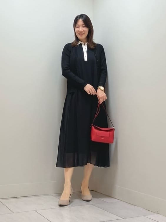 ANAYI | シフォンコンビ配色カラーワンピース | Rakuten Fashion(楽天