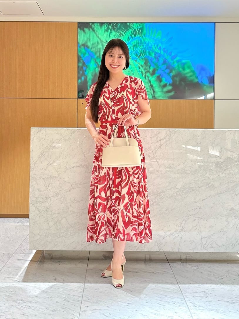 ANAYI | アートリーフシフォンロング ワンピース | Rakuten Fashion