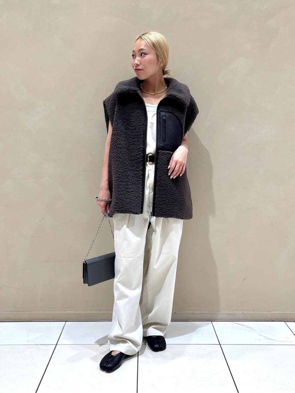 plageのlesTendre boa ベストを使ったコーディネート | Rakuten