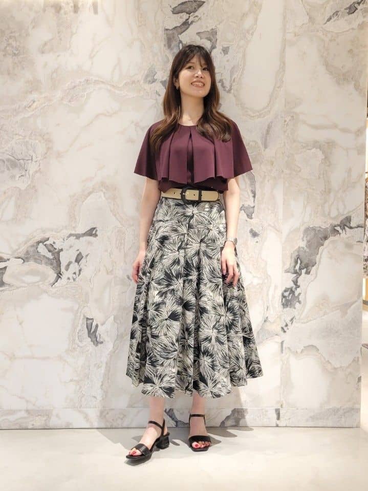 ANAYI | ブラッシュフラワープリントフレア スカート | Rakuten