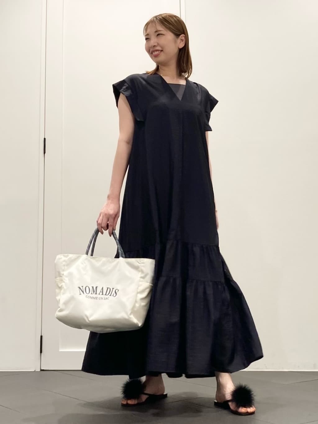 1er Arrondissementのナイロンクロスティアードワンピースを使ったコーディネートを紹介します。｜Rakuten Fashion(楽天ファッション／旧楽天ブランドアベニュー)6064777