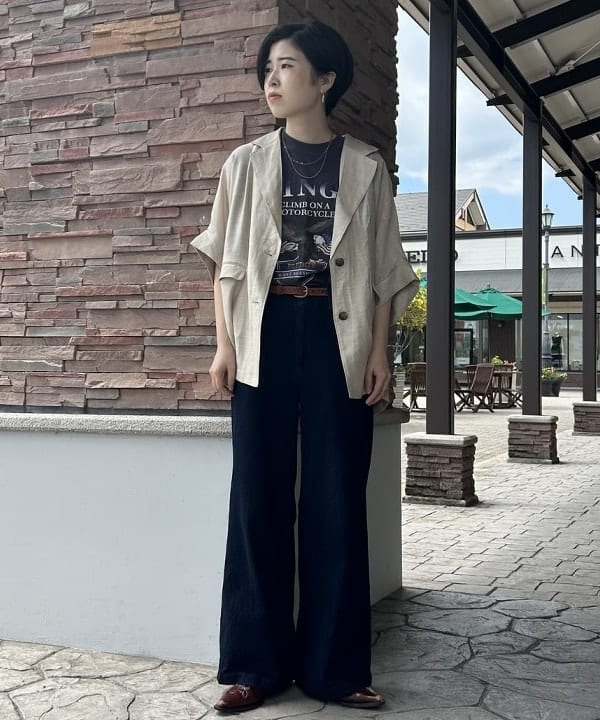 BEAMS HEARTのフレンチスリーブ ジャケット 半袖ジャケット レディースを使ったコーディネートを紹介します。｜Rakuten Fashion(楽天ファッション／旧楽天ブランドアベニュー)6065546