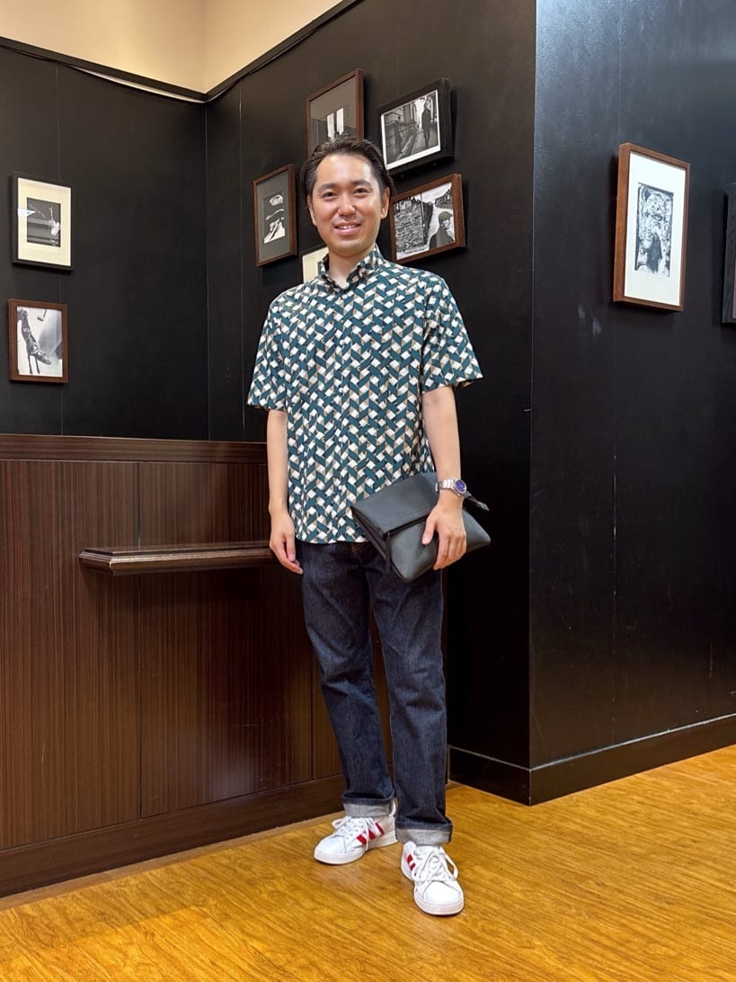 TAKEO KIKUCHIの【COOL CITY WEAR】籠目アート柄 サッカーシャツ /通気性を使ったコーディネートを紹介します。｜Rakuten Fashion(楽天ファッション／旧楽天ブランドアベニュー)6066328