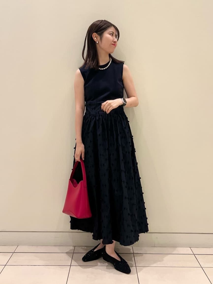 美品✨️ ユナイテッドアローズ リボン カットジャガード コンビ ワンピース 38 UNITED ARROWS LTD. OUTLET | リボン カットジャガード コンビ