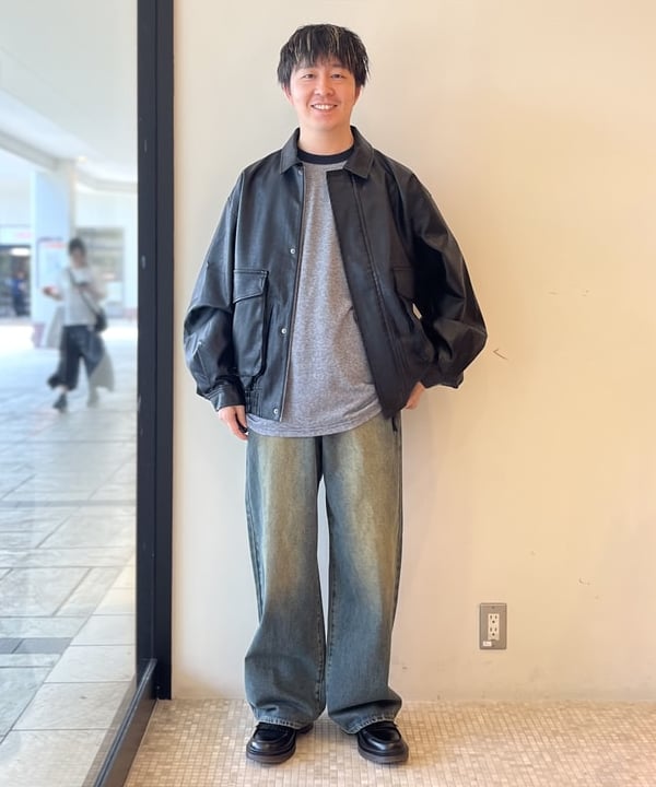 BEAMS HEARTのBEAMS HEART｜クラシック フェイクレザー ブルゾン｜メンズ アウター ジャケット｜合成皮革 リラックスフィット ヴィンテージ風｜秋冬を使ったコーディネートを紹介します。｜Rakuten Fashion(楽天ファッション／旧楽天ブランドアベニュー)6081400