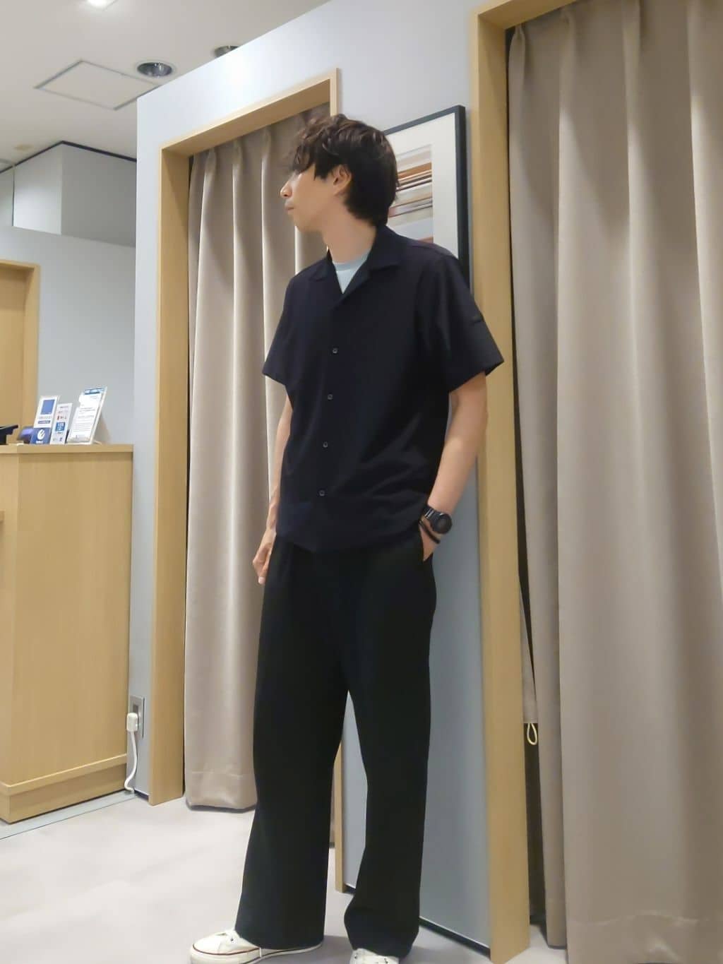 TAKEO KIKUCHIの【COOL CITY WEAR】エアートール オープンカラーシャツ /接触冷感・通気性を使ったコーディネートを紹介します。｜Rakuten Fashion(楽天ファッション／旧楽天ブランドアベニュー)6085195