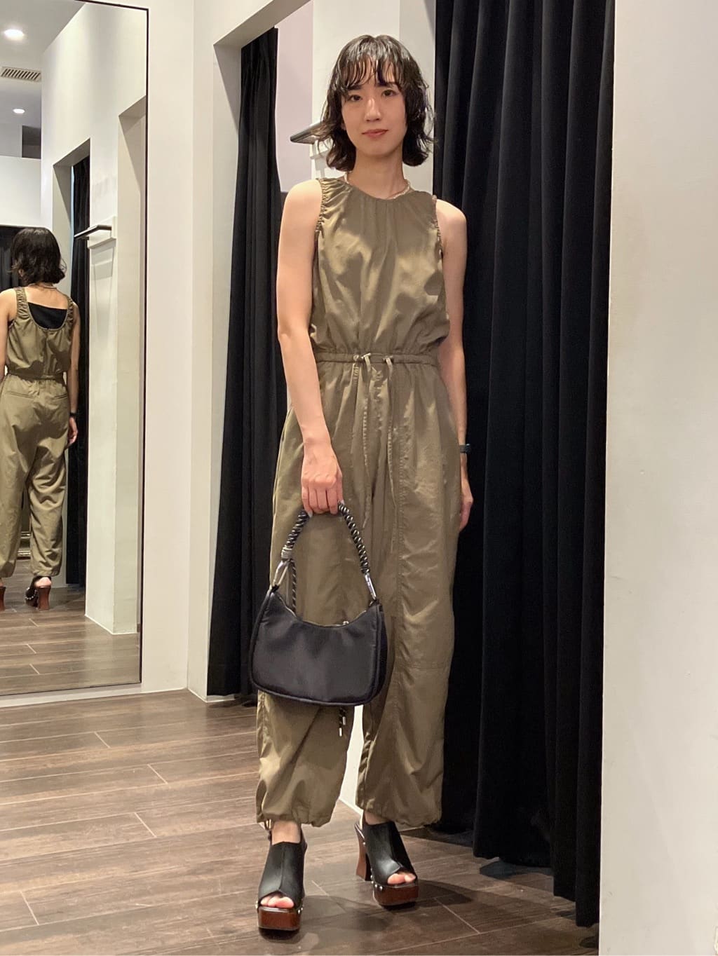 moussy | NYLON GATHER ジャンプスーツ | Rakuten Fashion(楽天