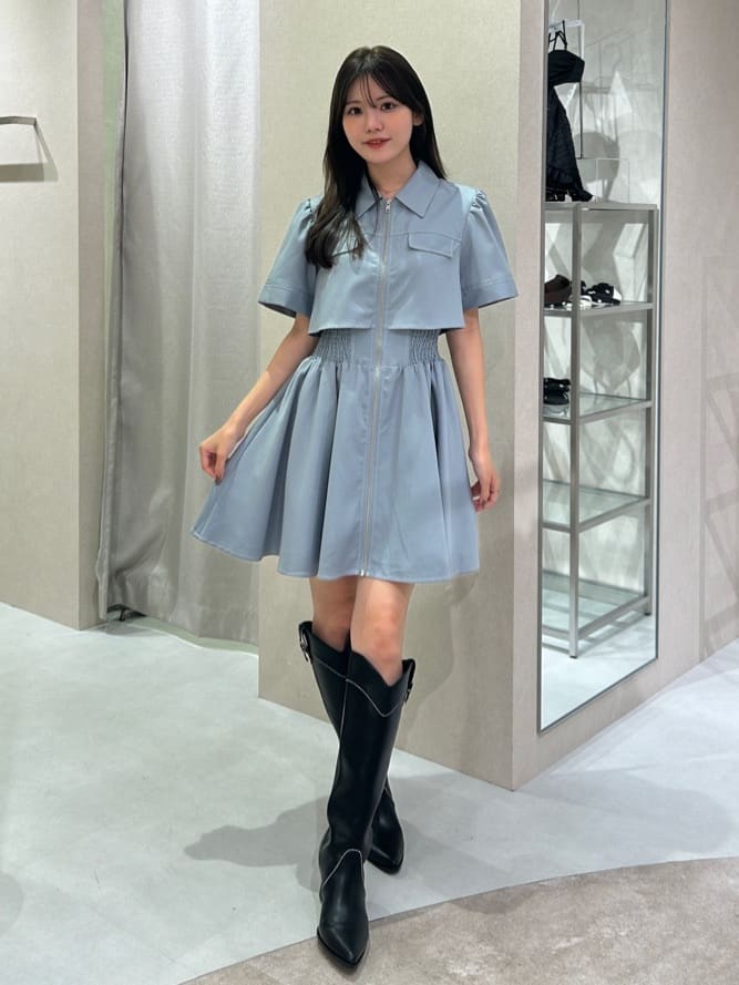 rienda 【岡崎紗絵さん着用アイテム】バストフレアミニワンピース