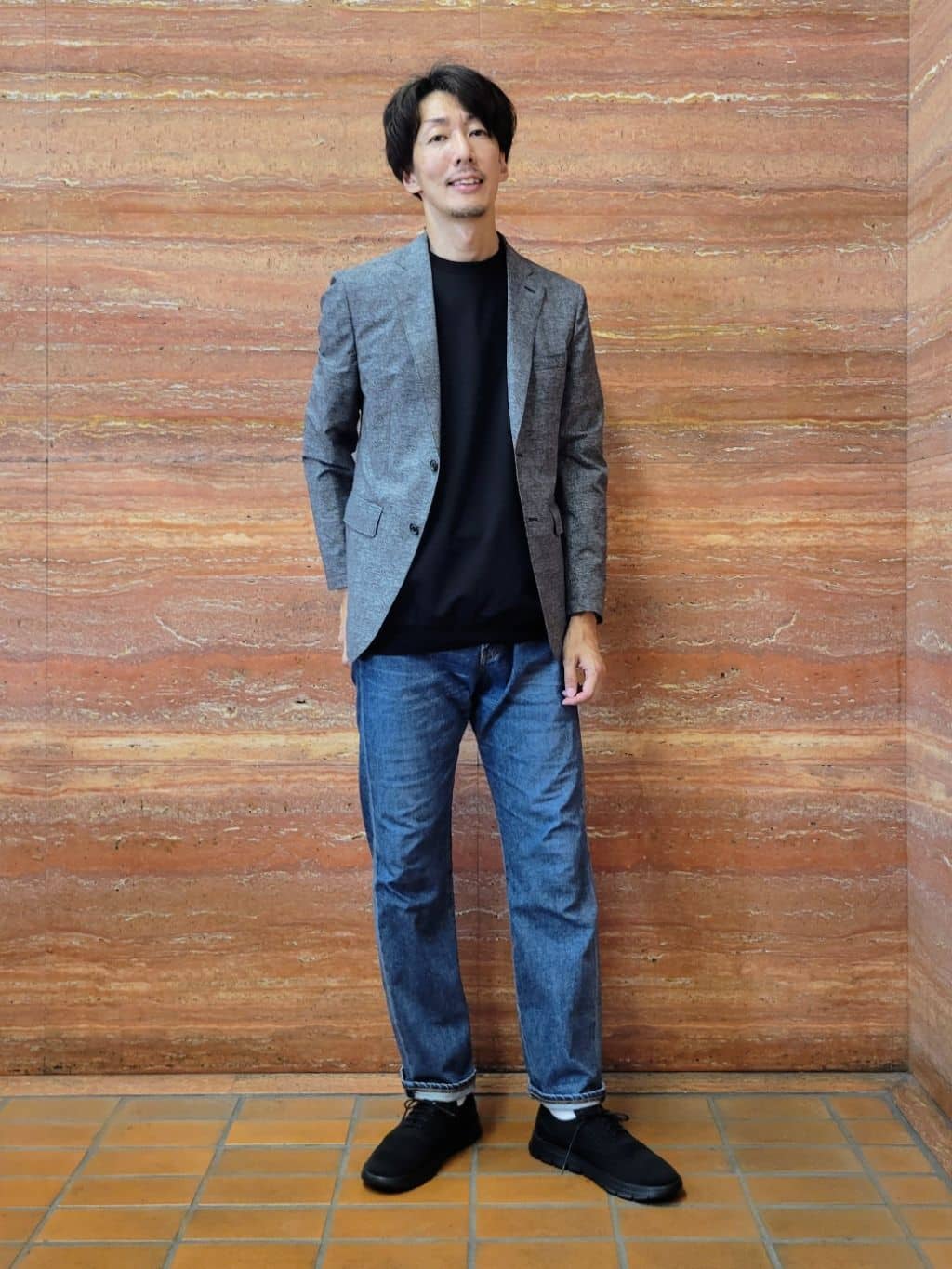 TAKEO KIKUCHIの【抗菌防臭】COOL DOTS(R)ドビープリント ジャケットを使ったコーディネートを紹介します。｜Rakuten Fashion(楽天ファッション／旧楽天ブランドアベニュー)6091763