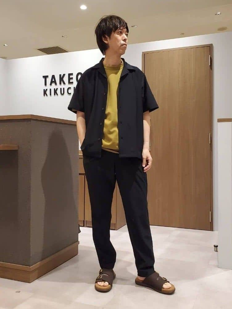 TAKEO KIKUCHIの【COOL CITY WEAR】エアートール オープンカラーシャツ /接触冷感・通気性を使ったコーディネートを紹介します。｜Rakuten Fashion(楽天ファッション／旧楽天ブランドアベニュー)6093107