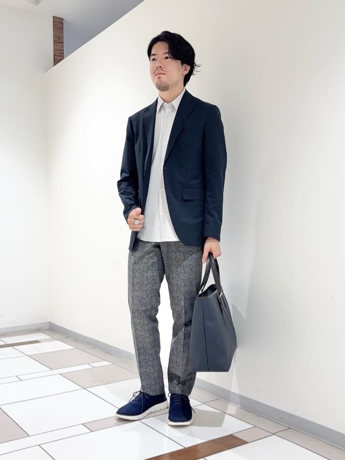 TAKEO KIKUCHIの【抗菌防臭】COOL DOTS(R)ドビープリント ジャケットを使ったコーディネートを紹介します。｜Rakuten Fashion(楽天ファッション／旧楽天ブランドアベニュー)6094579