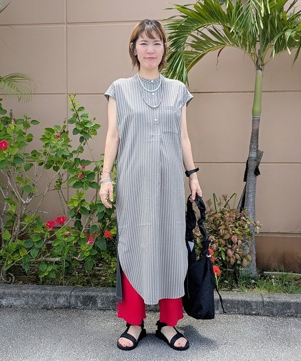 BEAMS HEARTのストライプ * カットワンピースを使ったコーディネートを紹介します。｜Rakuten Fashion(楽天ファッション／旧楽天ブランドアベニュー)6097075