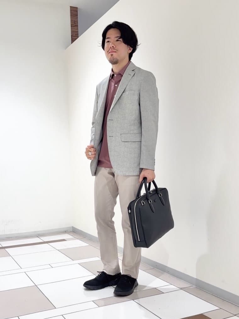 TAKEO KIKUCHIの【抗菌防臭】COOL DOTS(R)ドビープリント ジャケットを使ったコーディネートを紹介します。｜Rakuten Fashion(楽天ファッション／旧楽天ブランドアベニュー)6099552