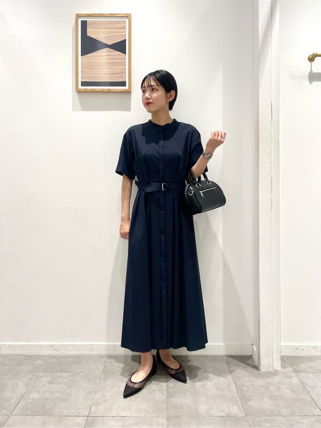 新品　ウエスト ベルト ショートスリーブ ワンピース マシンウォッシャブル UNITED ARROWS LTD. OUTLET | ウエスト ベルト ショートスリーブ