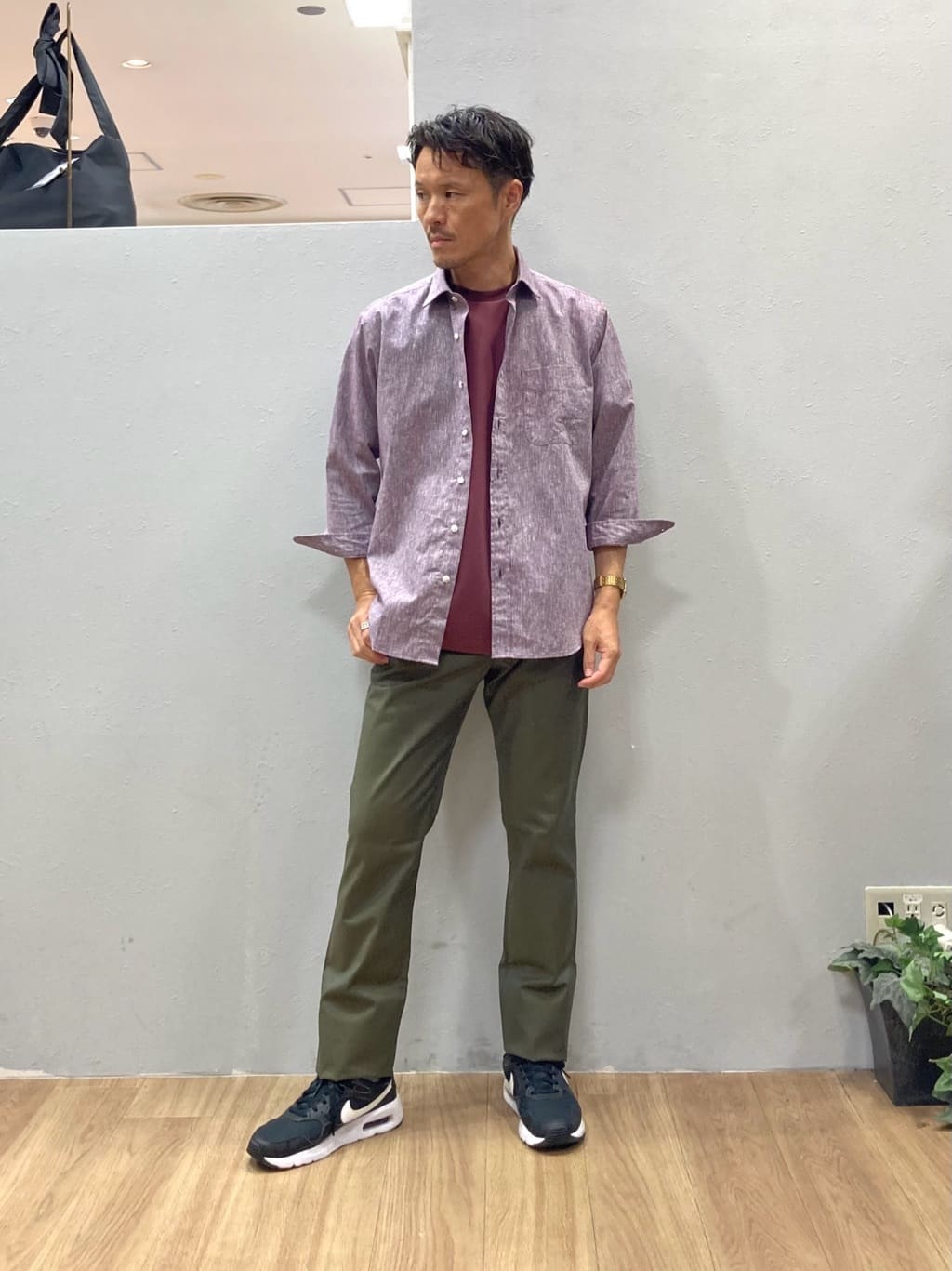 TAKEO KIKUCHIのハイブリッド リネン 7分袖 シャツを使ったコーディネートを紹介します。｜Rakuten Fashion(楽天ファッション／旧楽天ブランドアベニュー)6108166