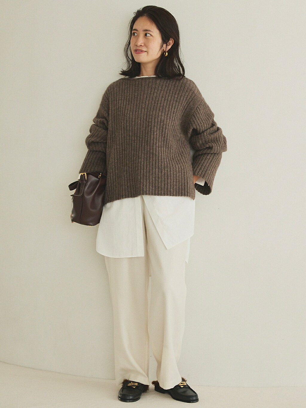 VERMEIL par ienaのwool yak mix Knit パンツを使ったコーディネート