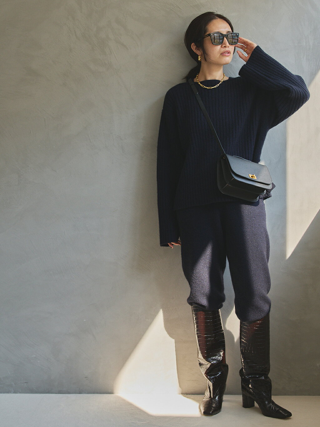 VERMEIL par ienaのwool yak mix Knit パンツを使ったコーディネート