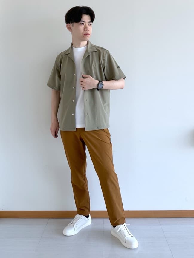 TAKEO KIKUCHIの【COOL CITY WEAR】エアートール オープンカラーシャツ /接触冷感・通気性を使ったコーディネートを紹介します。｜Rakuten Fashion(楽天ファッション／旧楽天ブランドアベニュー)6113685