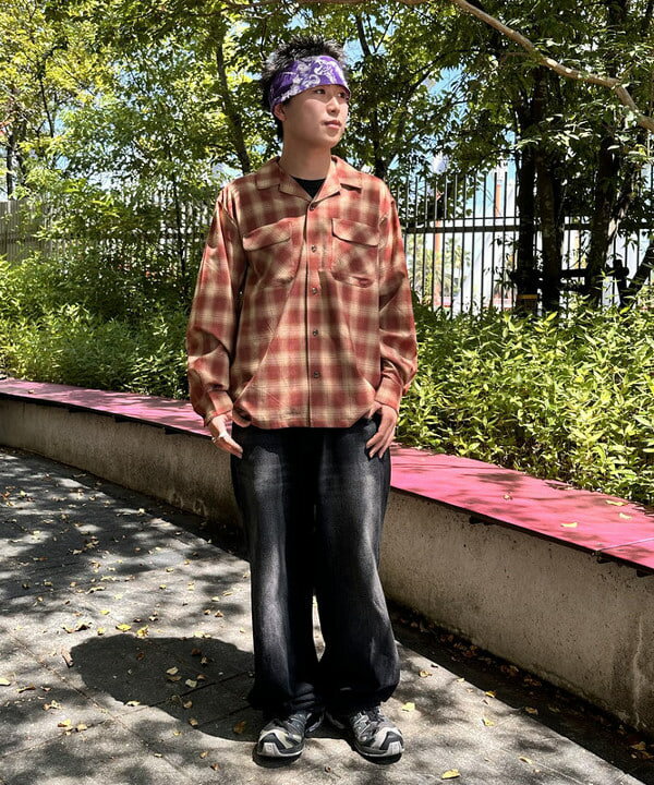 BEAMS HEARTのポリエステル レーヨン オンブレーチェック シャツを使ったコーディネートを紹介します。｜Rakuten Fashion(楽天ファッション／旧楽天ブランドアベニュー)6116516