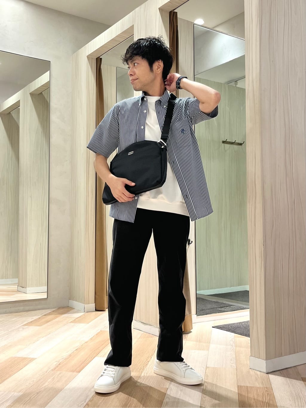 TAKEO KIKUCHIの【抗菌防臭/5サイズ展開】ハイゲージポンチ Tシャツを使ったコーディネートを紹介します。｜Rakuten Fashion(楽天ファッション／旧楽天ブランドアベニュー)6122154