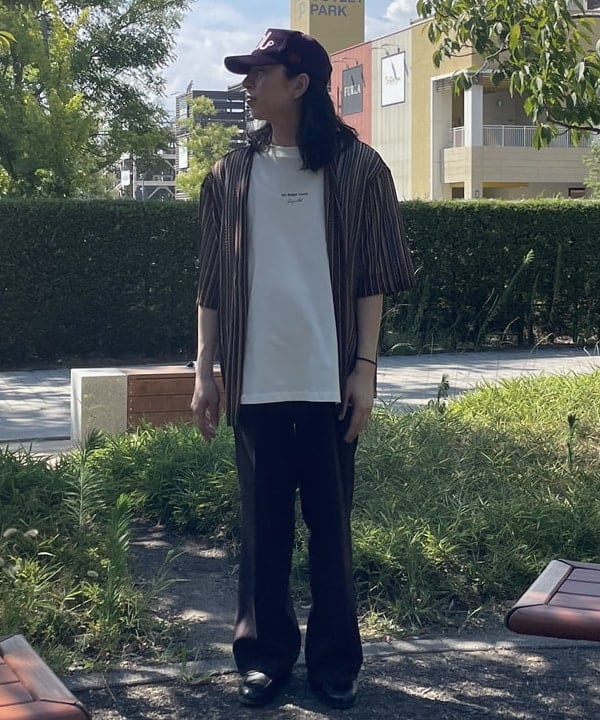 BEAMS HEARTのストライプ 2タック ワイドパンツを使ったコーディネートを紹介します。｜Rakuten Fashion(楽天ファッション／旧楽天ブランドアベニュー)6125238