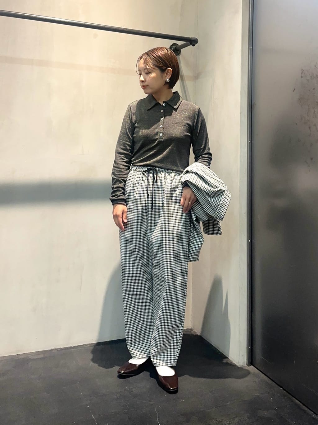 steaven alan ラメジャージーポロカットソー Steven Alan＞ラメ ジャージー ポロカットソー