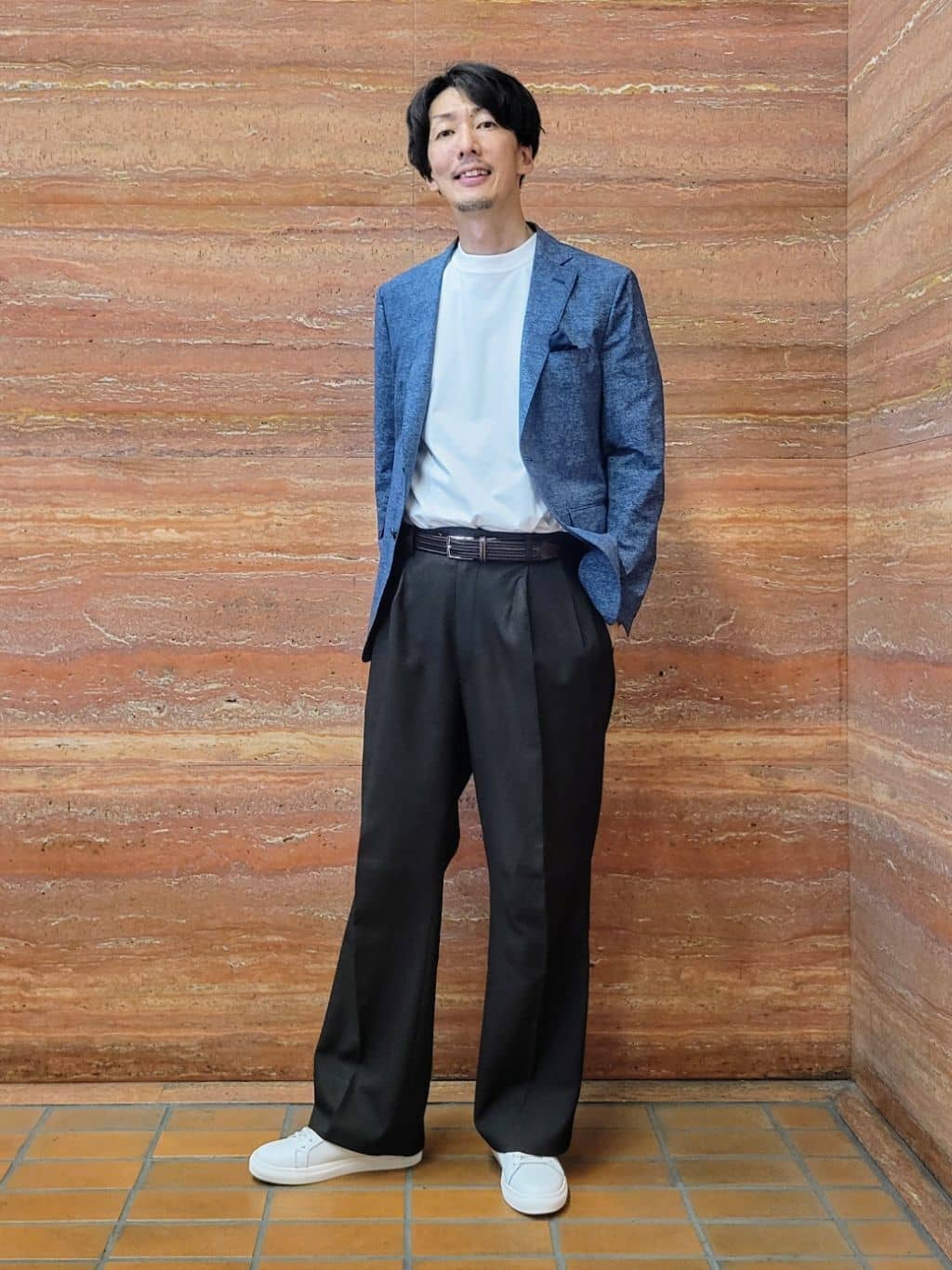 TAKEO KIKUCHIの【抗菌防臭】COOL DOTS(R)ドビープリント ジャケットを使ったコーディネートを紹介します。｜Rakuten Fashion(楽天ファッション／旧楽天ブランドアベニュー)6126449