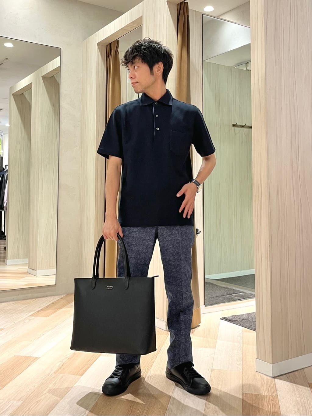 TAKEO KIKUCHIの【抗菌防臭/9色5サイズ展開】ハニカムメランジ ポロシャツを使ったコーディネートを紹介します。｜Rakuten Fashion(楽天ファッション／旧楽天ブランドアベニュー)6132254