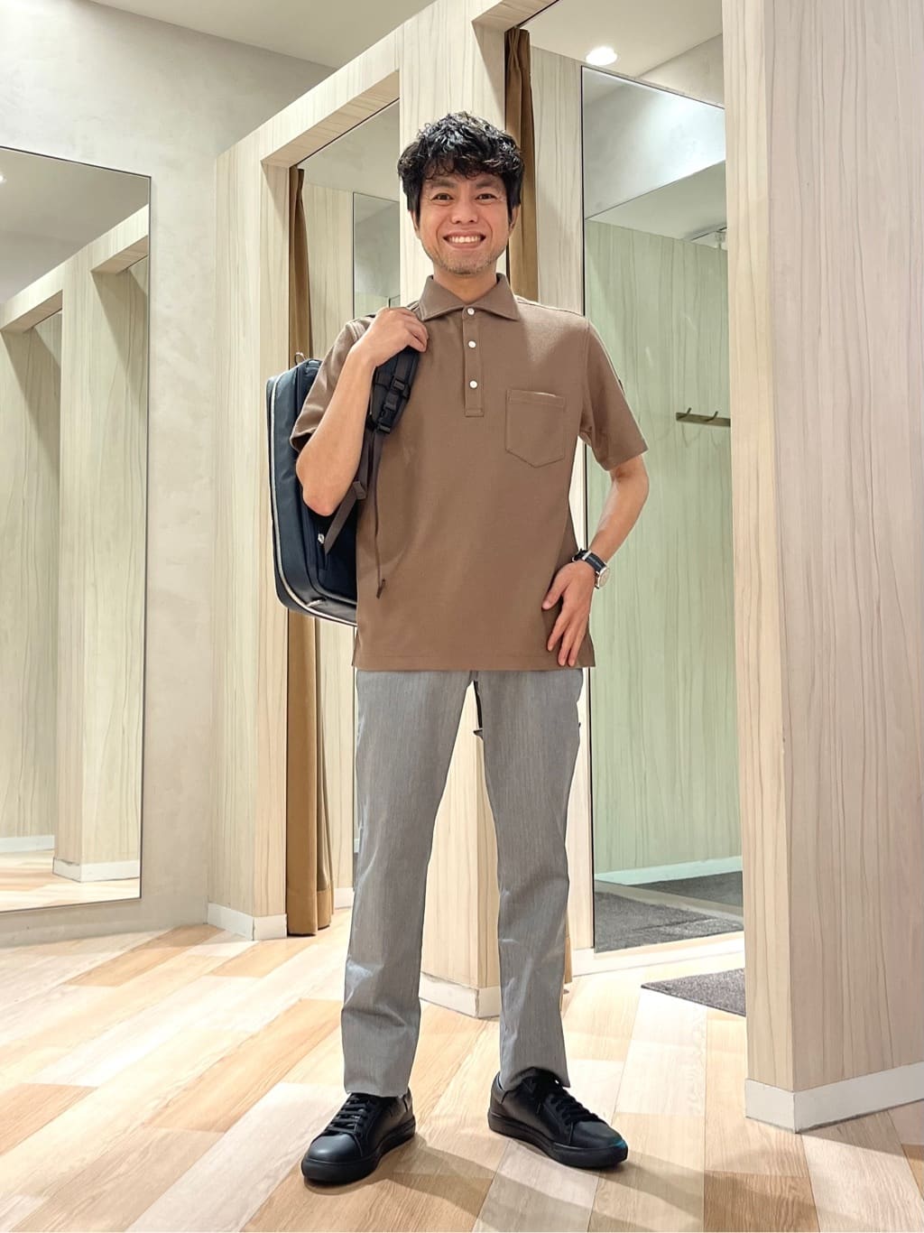 TAKEO KIKUCHIの【尾州織】メランジメッシュ ポロシャツを使ったコーディネートを紹介します。｜Rakuten Fashion(楽天ファッション／旧楽天ブランドアベニュー)6132256