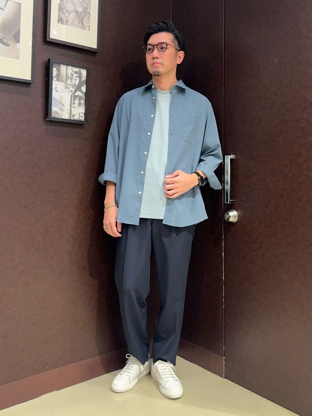 TAKEO KIKUCHIの【COOL CITY WEAR】DotAir(R)サッカー シャツを使ったコーディネートを紹介します。｜Rakuten Fashion(楽天ファッション／旧楽天ブランドアベニュー)6132662