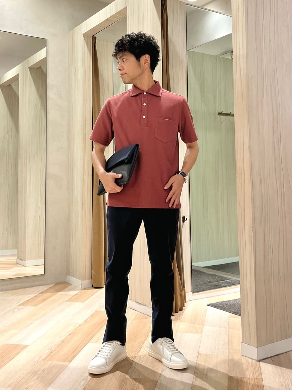 TAKEO KIKUCHIの【尾州織】メランジメッシュ ポロシャツを使ったコーディネートを紹介します。｜Rakuten Fashion(楽天ファッション／旧楽天ブランドアベニュー)6136562