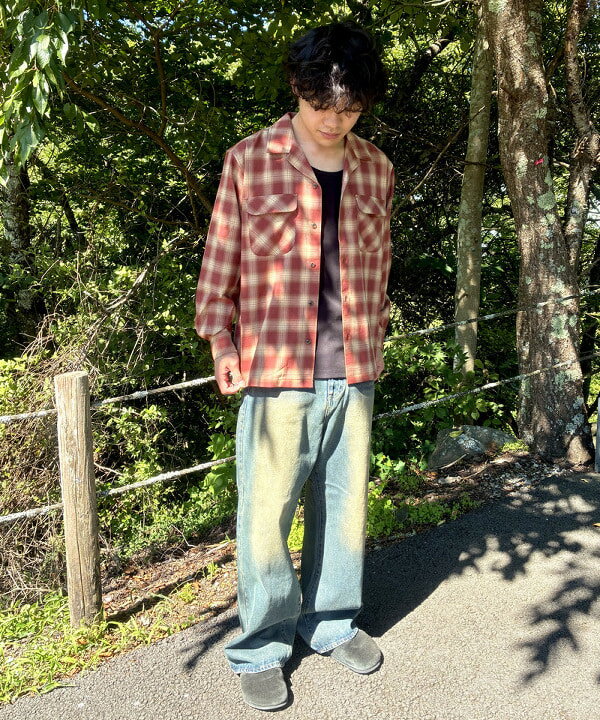 BEAMS HEARTのポリエステル レーヨン オンブレーチェック シャツを使ったコーディネートを紹介します。｜Rakuten Fashion(楽天ファッション／旧楽天ブランドアベニュー)6140608