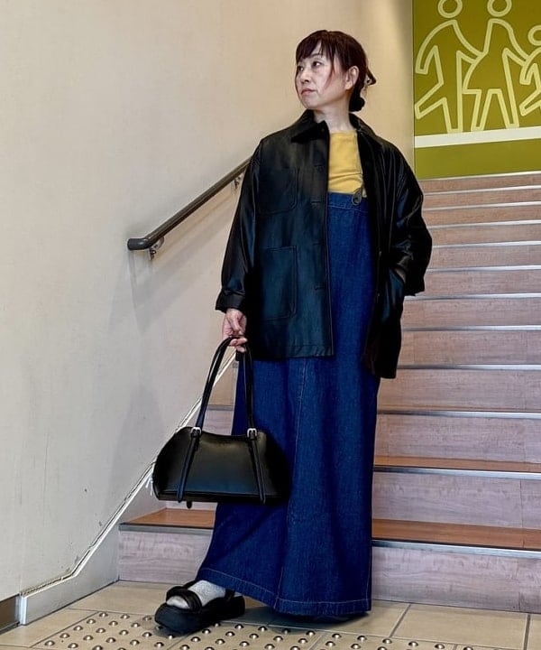 BEAMS HEARTのヴィンテージライク ワークジャケット 25AW レディース フェイクレザー オーバーサイズ 秋 ライトアウターを使ったコーディネートを紹介します。｜Rakuten Fashion(楽天ファッション／旧楽天ブランドアベニュー)6140730