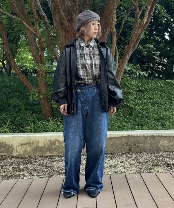 BEAMS HEARTのヴィンテージライク フェイクレザー ブルゾンを使ったコーディネートを紹介します。｜Rakuten Fashion(楽天ファッション／旧楽天ブランドアベニュー)6140749