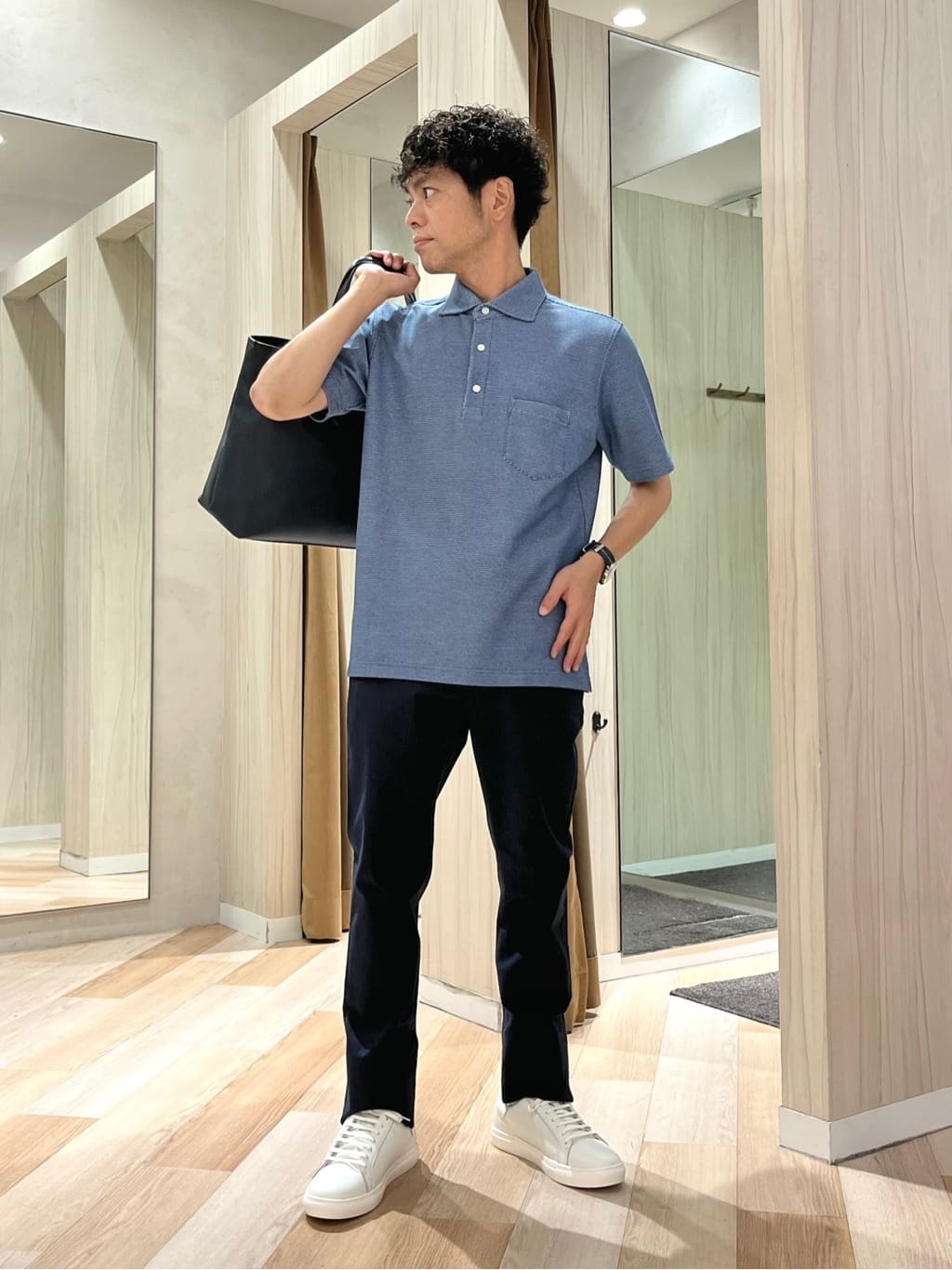 TAKEO KIKUCHIの【抗菌防臭/9色5サイズ展開】ハニカムメランジ ポロシャツを使ったコーディネートを紹介します。｜Rakuten Fashion(楽天ファッション／旧楽天ブランドアベニュー)6143255