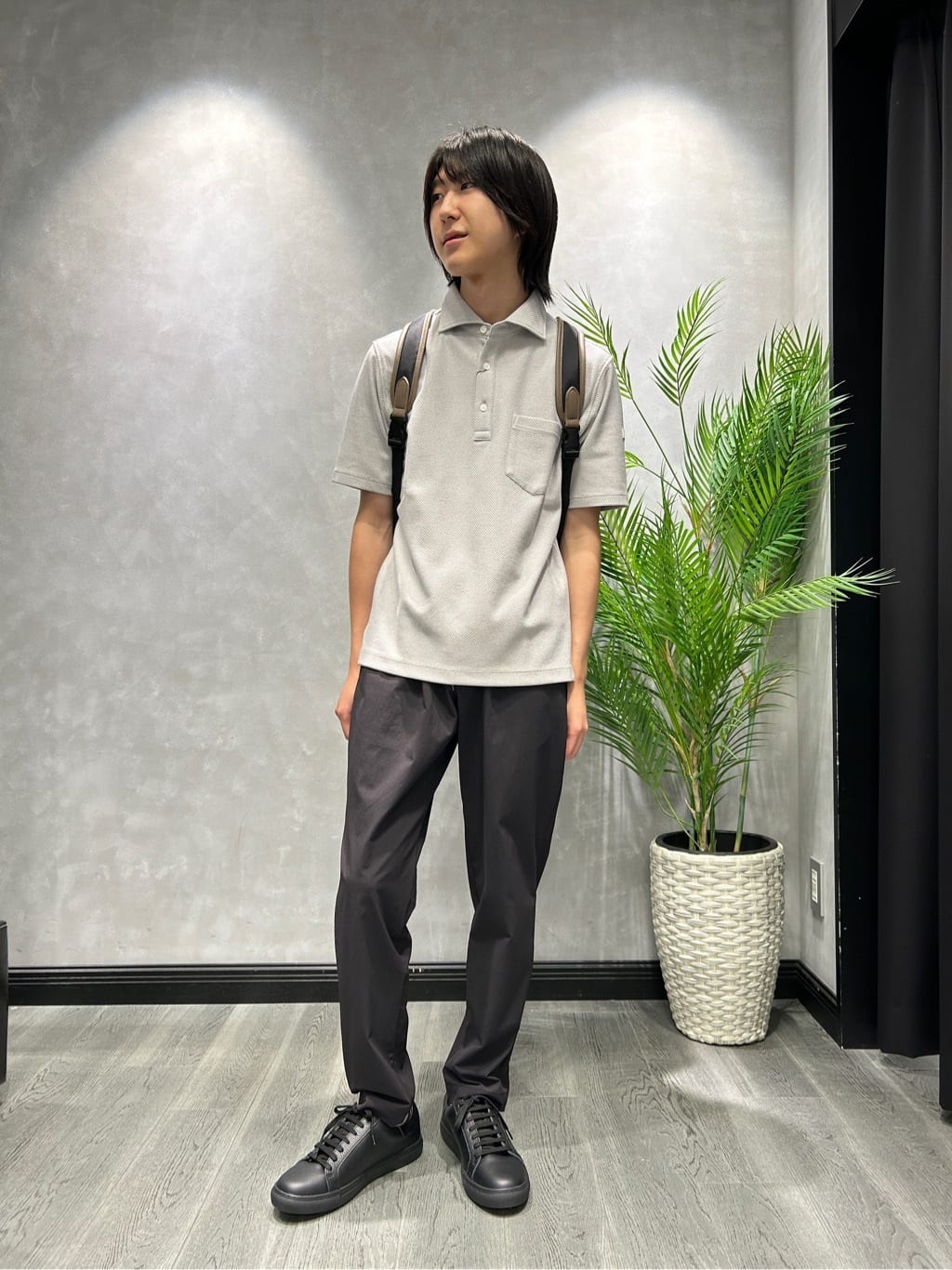 TAKEO KIKUCHIの【尾州織】メランジメッシュ ポロシャツを使ったコーディネートを紹介します。｜Rakuten Fashion(楽天ファッション／旧楽天ブランドアベニュー)6144018