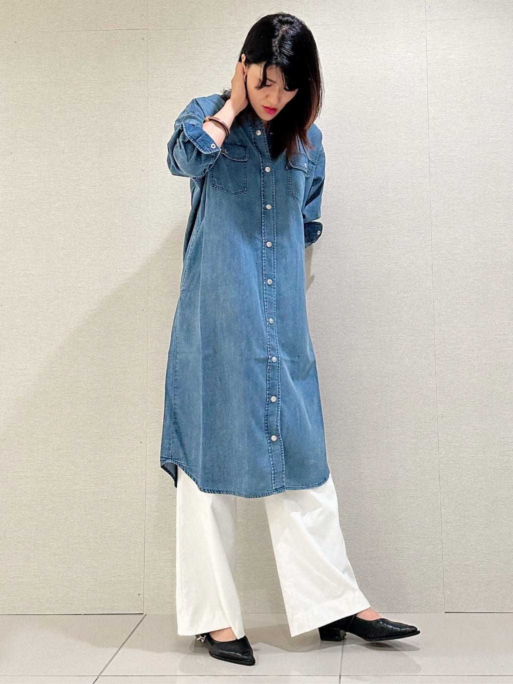 NEWYORKER L-SIZE | 【L】EDWIN 6.5オンス デニムシャツワンピース NEWYORKER L-SIZE | 【L】EDWIN 6.5オンス デニムシャツワンピース