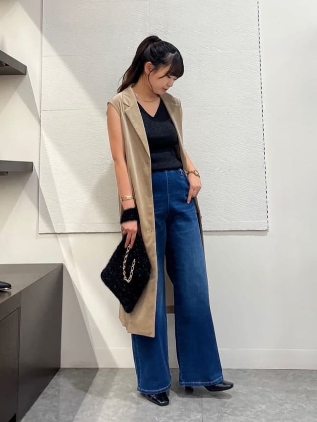 Vinのメッシュベロアテーラードロングジレを使ったコーディネートを紹介します。｜Rakuten Fashion(楽天ファッション／旧楽天ブランドアベニュー)6155349