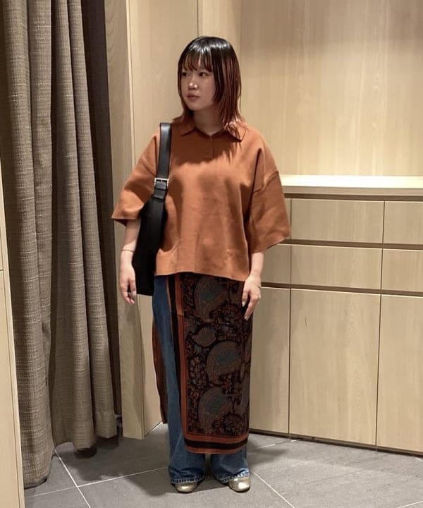 BEAMS HEARTの【秋まで使える】【手洗い可】ハーフスリーブ ニットポロ 25AW 半袖 ゆったりトップスを使ったコーディネートを紹介します。｜Rakuten Fashion(楽天ファッション／旧楽天ブランドアベニュー)6159864