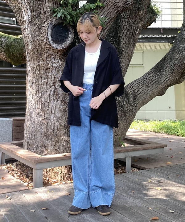 BEAMS HEARTのフレンチスリーブ ジャケット 半袖ジャケット レディースを使ったコーディネートを紹介します。｜Rakuten Fashion(楽天ファッション／旧楽天ブランドアベニュー)6160158