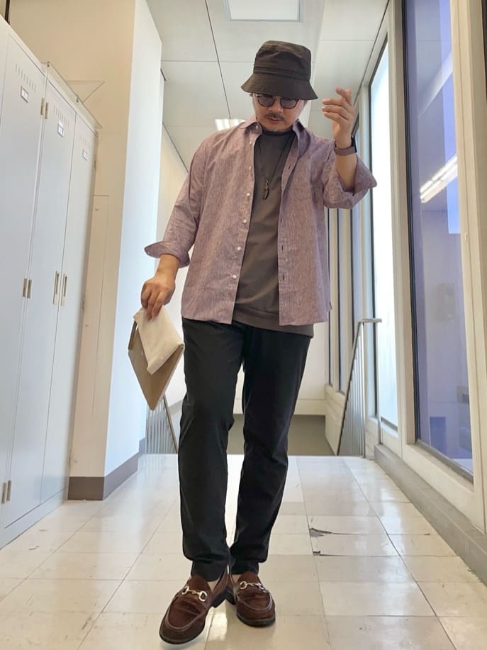 TAKEO KIKUCHIのハイブリッド リネン 7分袖 シャツを使ったコーディネートを紹介します。｜Rakuten Fashion(楽天ファッション／旧楽天ブランドアベニュー)6163268