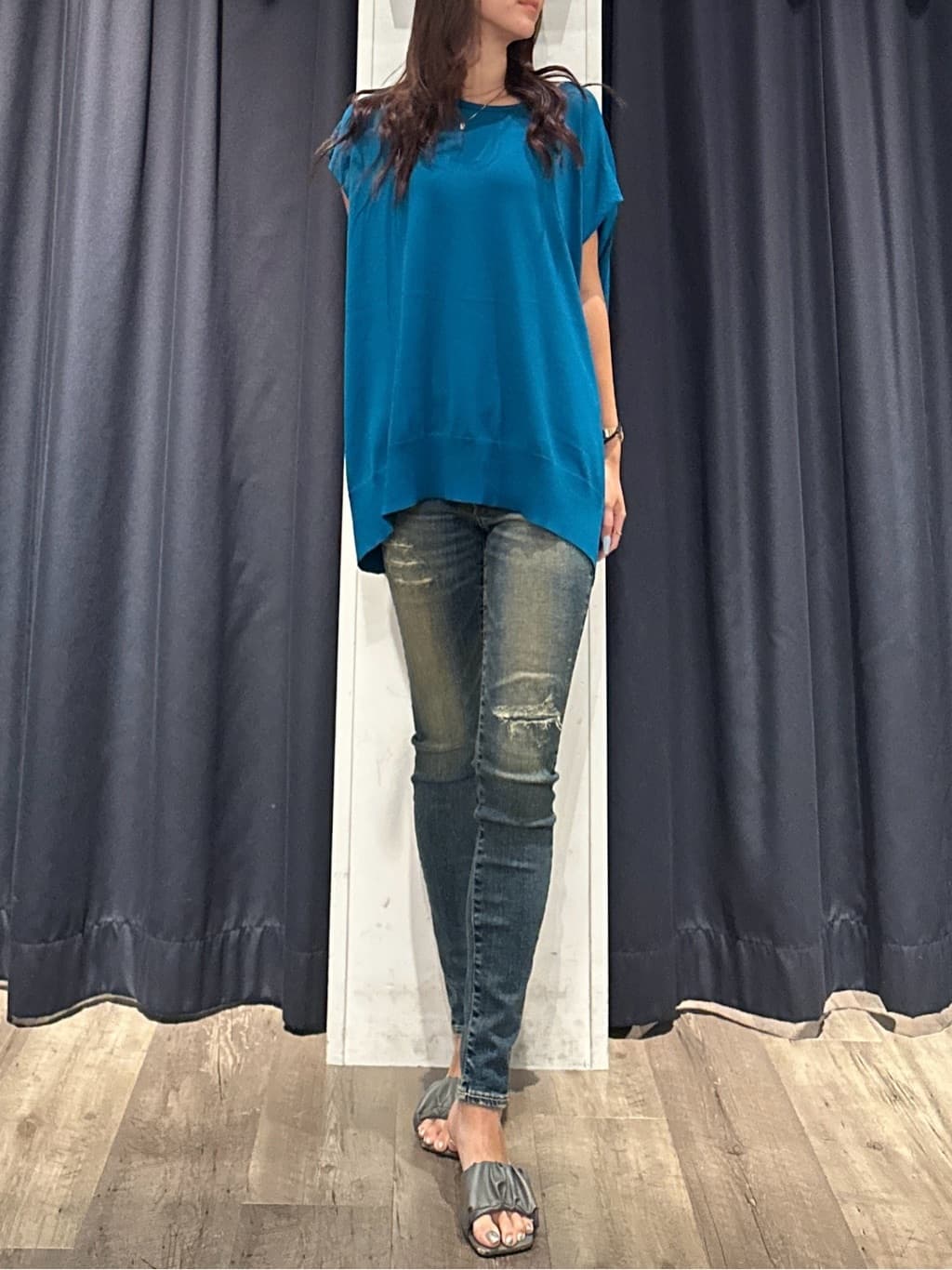 AZUL by moussyのAZUL DENIM リペアスキニーデニムを使ったコーディネート Rakuten Fashion 楽天ファッション 旧楽天ブランドアベニュー 6164137