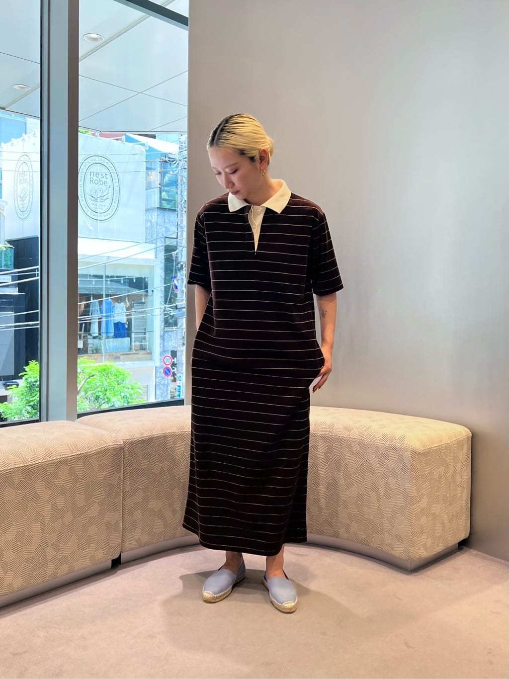 UNITED ARROWS LTD. OUTLET | <6(ROKU)>ベロア ボーダーワンピース